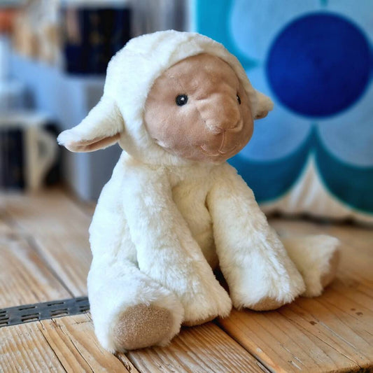 100% Recycled Large Soft Toy Lamb, White - Toys & Games - The Present King