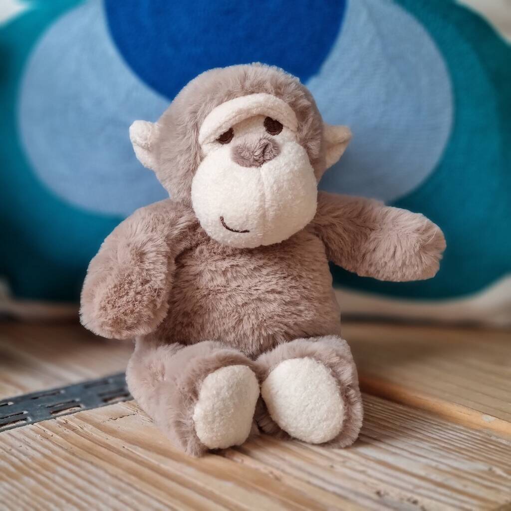 100% Recycled Soft Toy Monkey, Brown/Cream - Toys & Games - The Present King