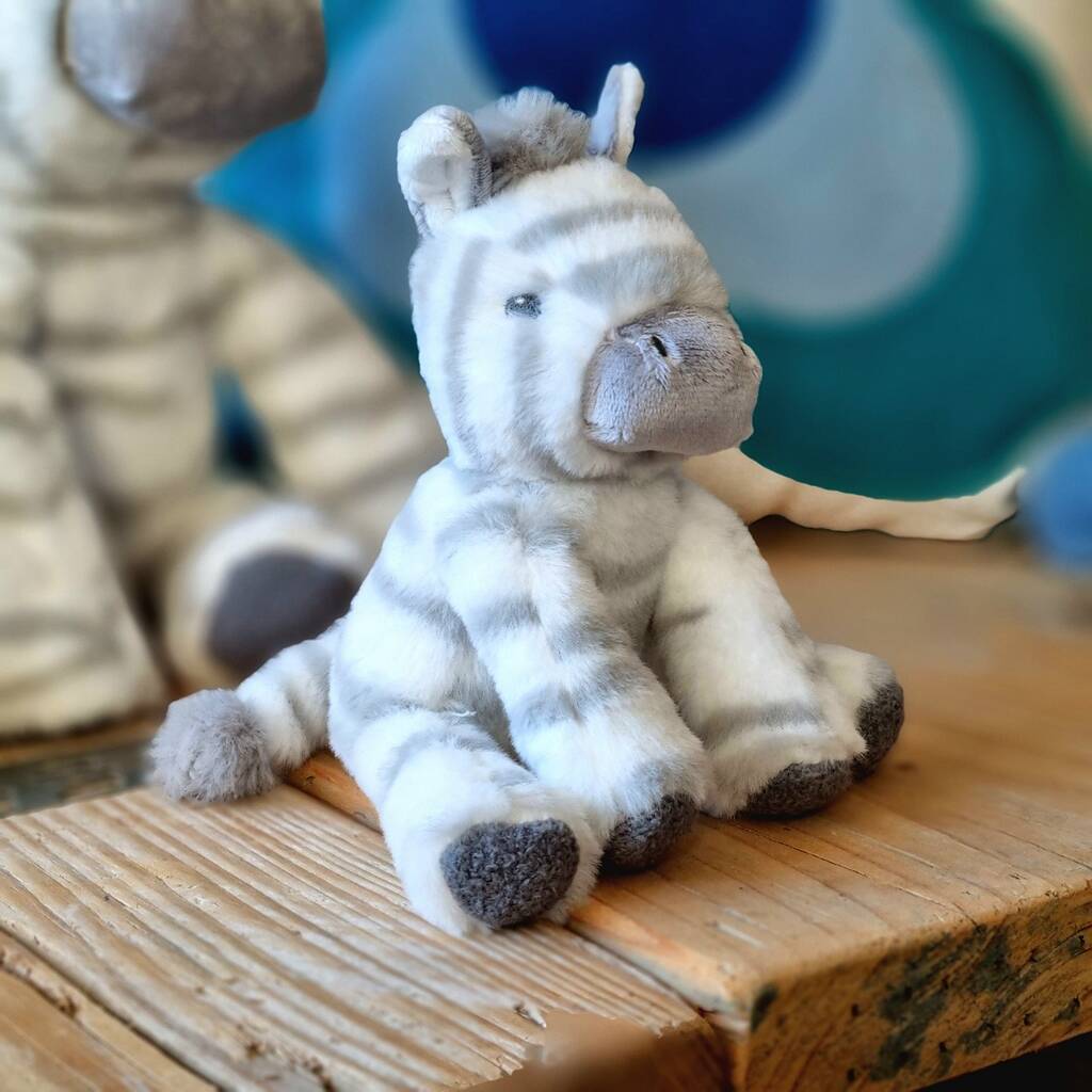 100% Recycled Soft Toy Zebra, Grey - Toys & Games - The Present King