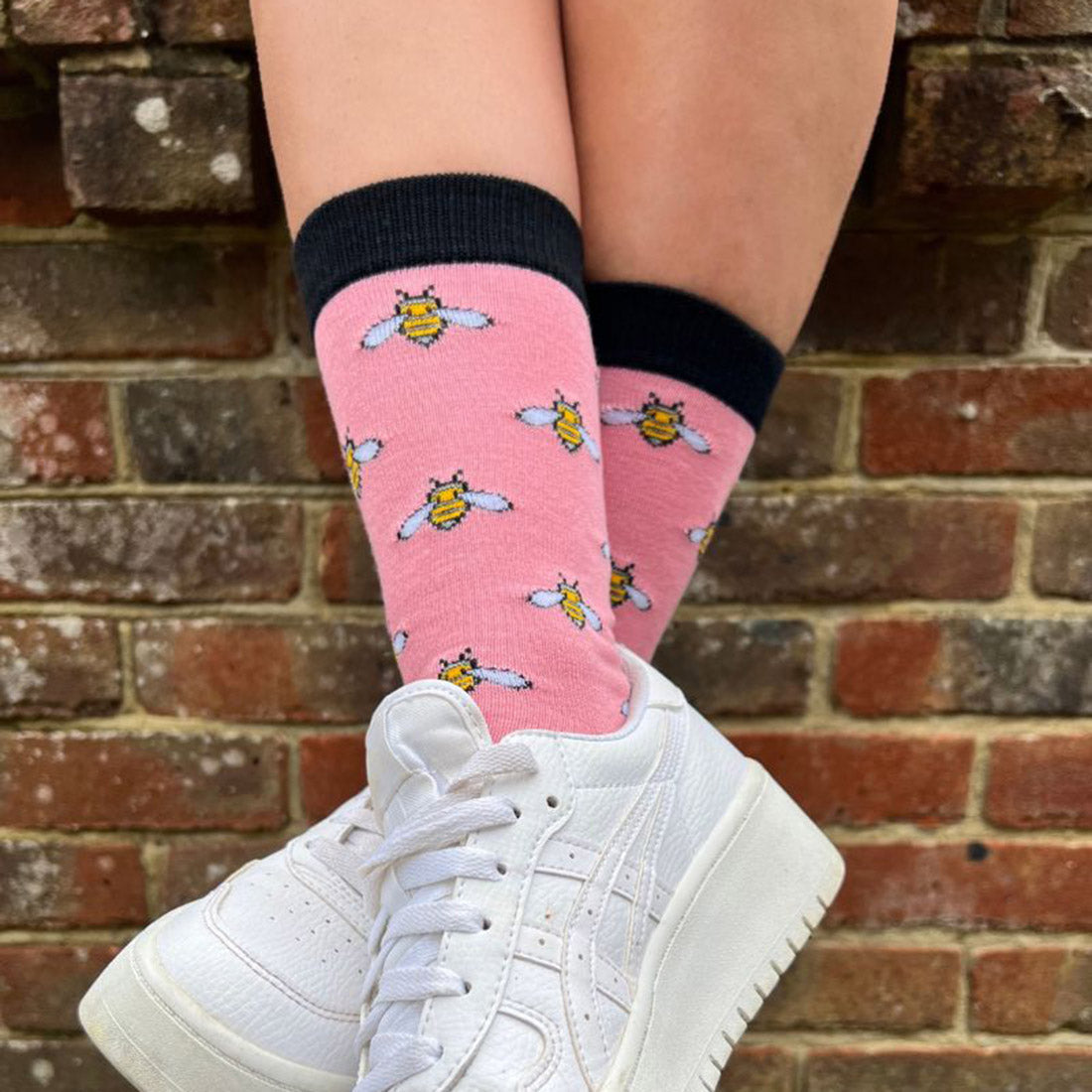 Pink Bumblebee Bamboo Socks