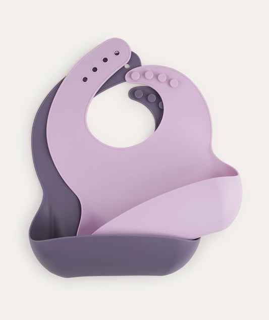 2 Pack Silicone Bibs - Lilac Mix - Baby & Toddler > Baby Feeding > Bibs - The Present King