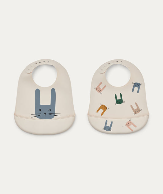 2 Pack Tilda Silicone Bib - Cream - Baby & Toddler - The Present King