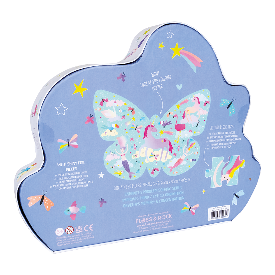 80 Piece " Butterfly"  Shaped Jigsaw With Shaped Box - Fantasy