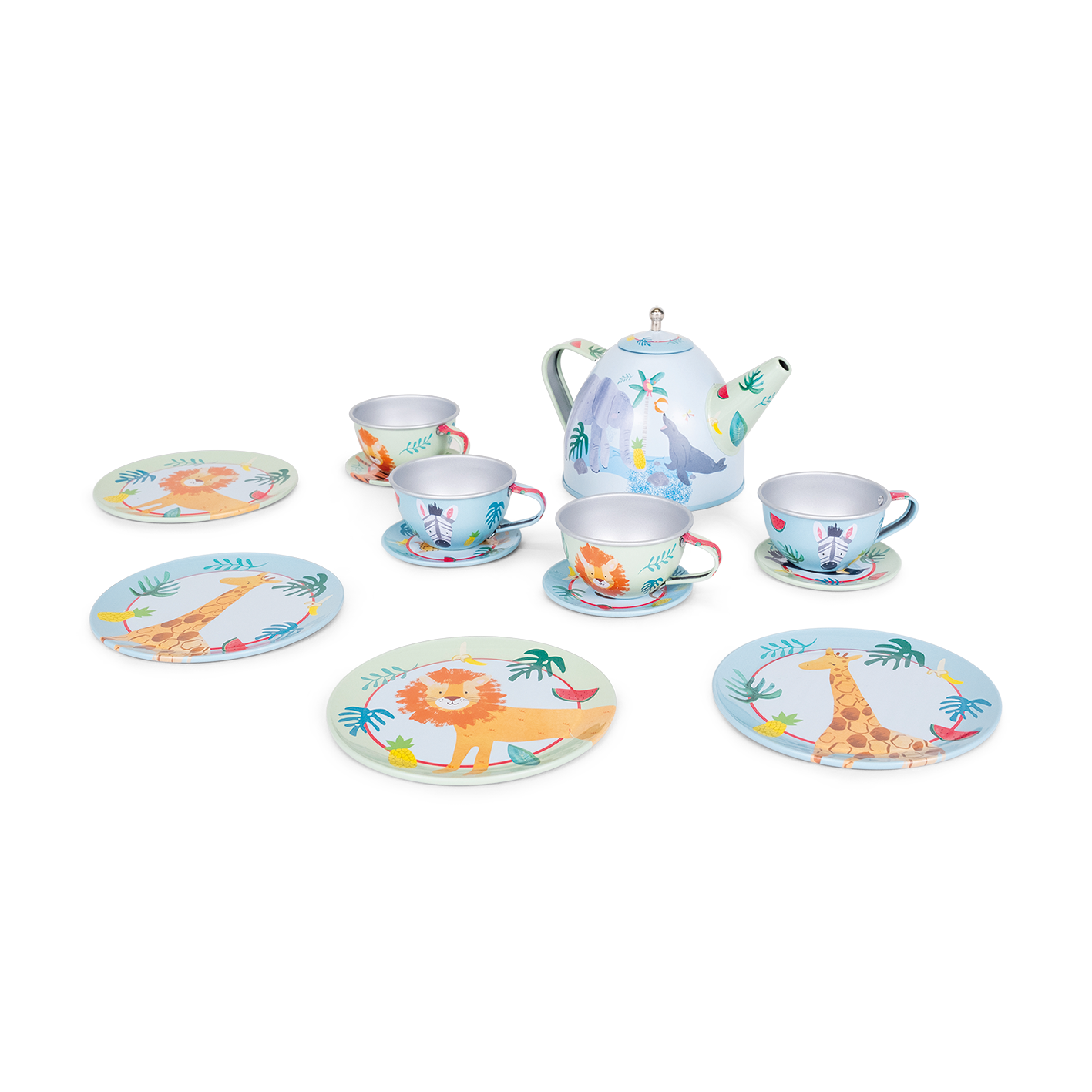 14pc Tin Tea Set - Jungle