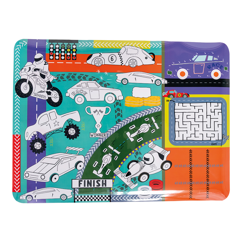 Colouring Fun & Games Mat - Cars