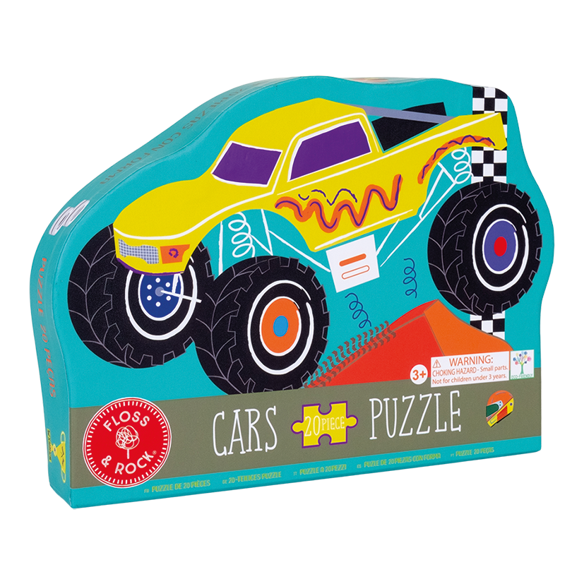 20 Piece Shaped Jigsaw in Shaped Box - Cars