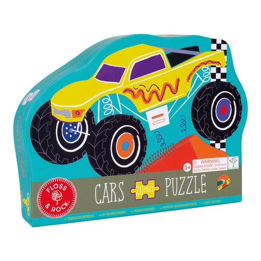 20 Piece Shaped Jigsaw in Shaped Box - Cars