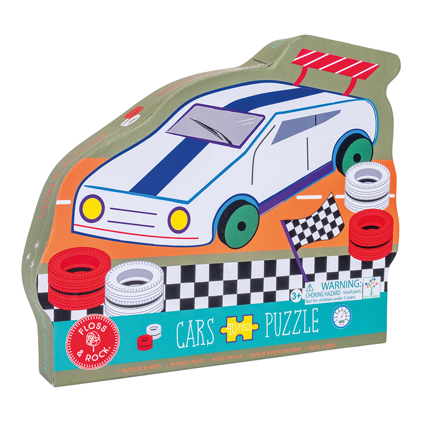 40 Piece Shaped Jigsaw in Shaped Box - Cars