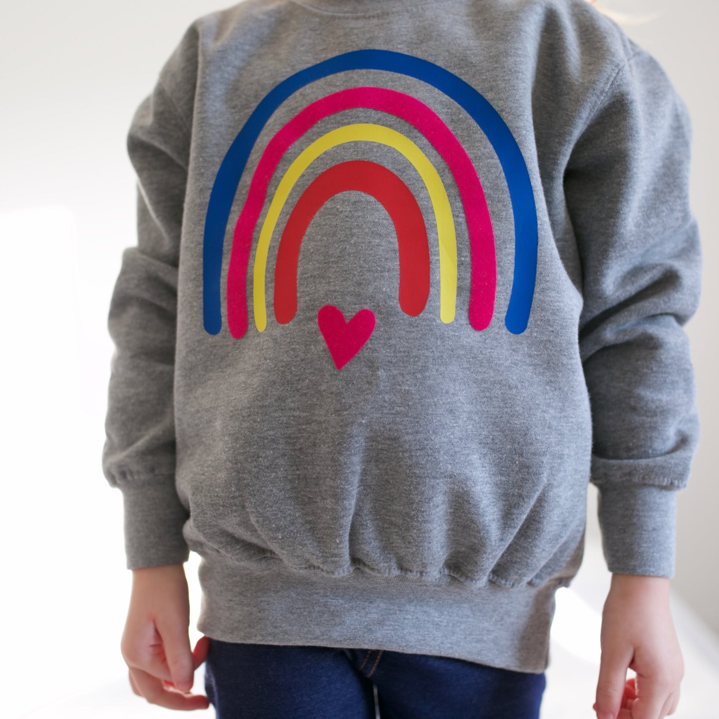 Adult & Child Grey Neon Rainbow Sweater