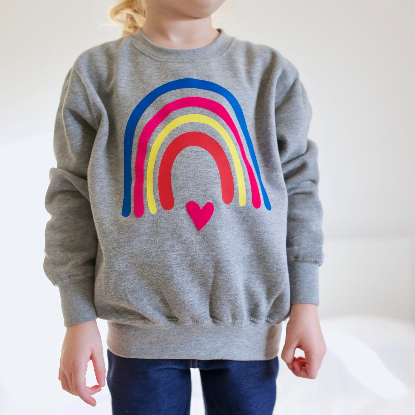 Adult & Child Grey Neon Rainbow Sweater