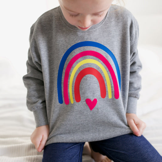 Adult & Child Grey Neon Rainbow Sweater