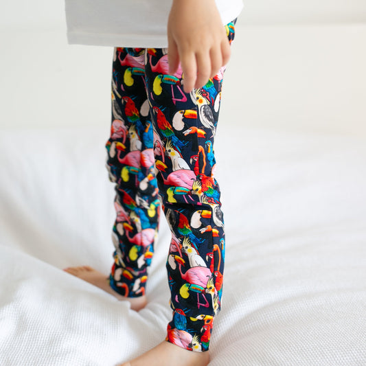 Tropical Birds Print Baby Leggings