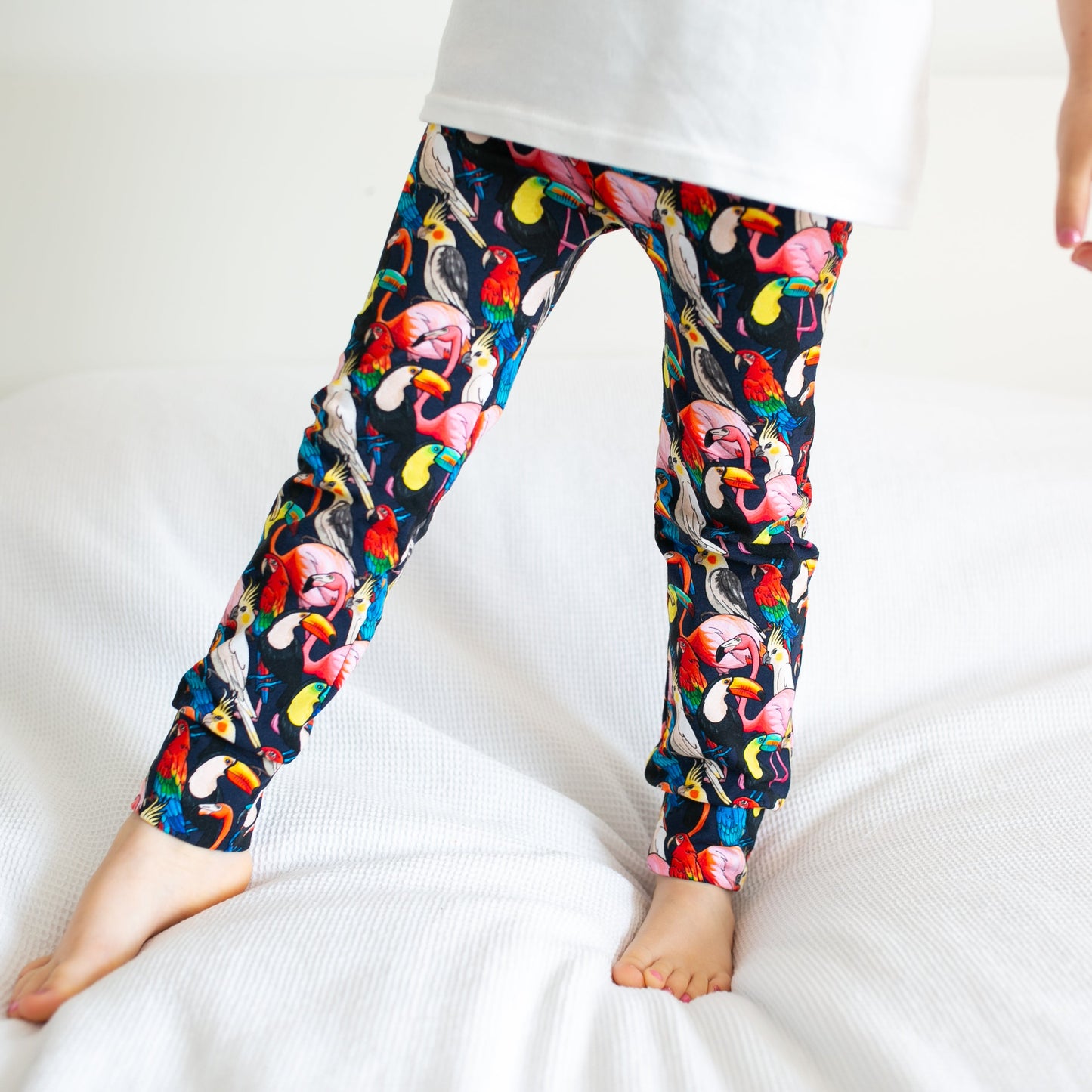 Tropical Birds Print Baby Leggings