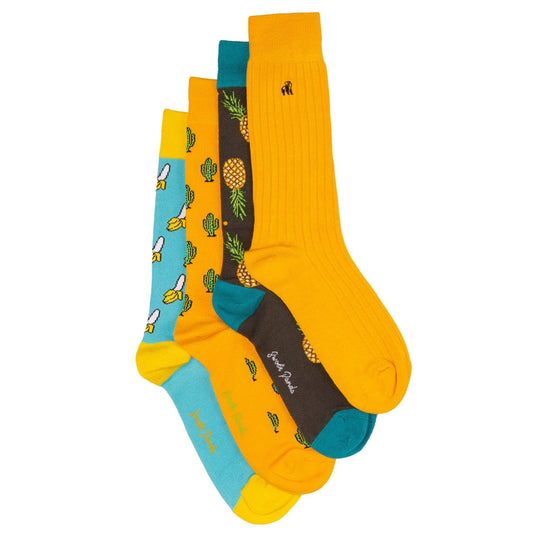 Cactus & Banana Bamboo Sock Bundle - Four Pairs