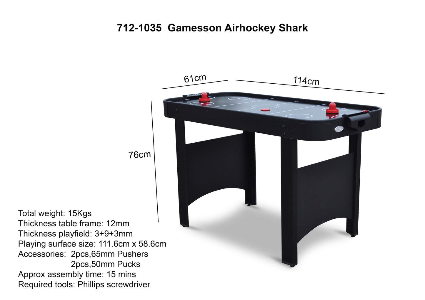 4' Air Hockey White (Folding)