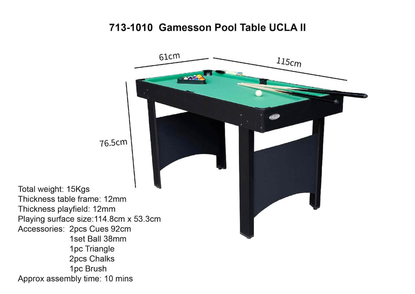 4' Ucla Pool Table