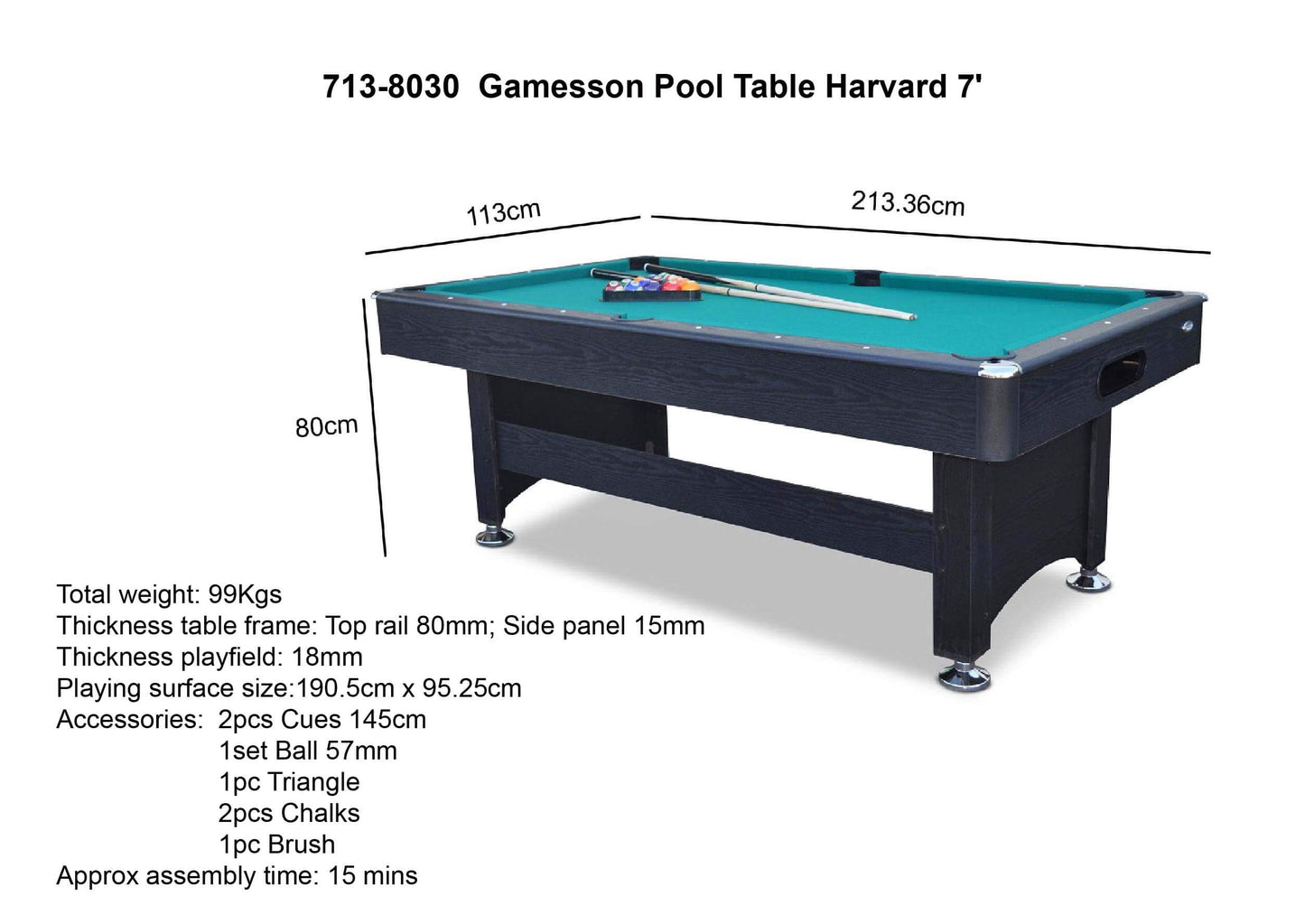 7Ft Pool Table