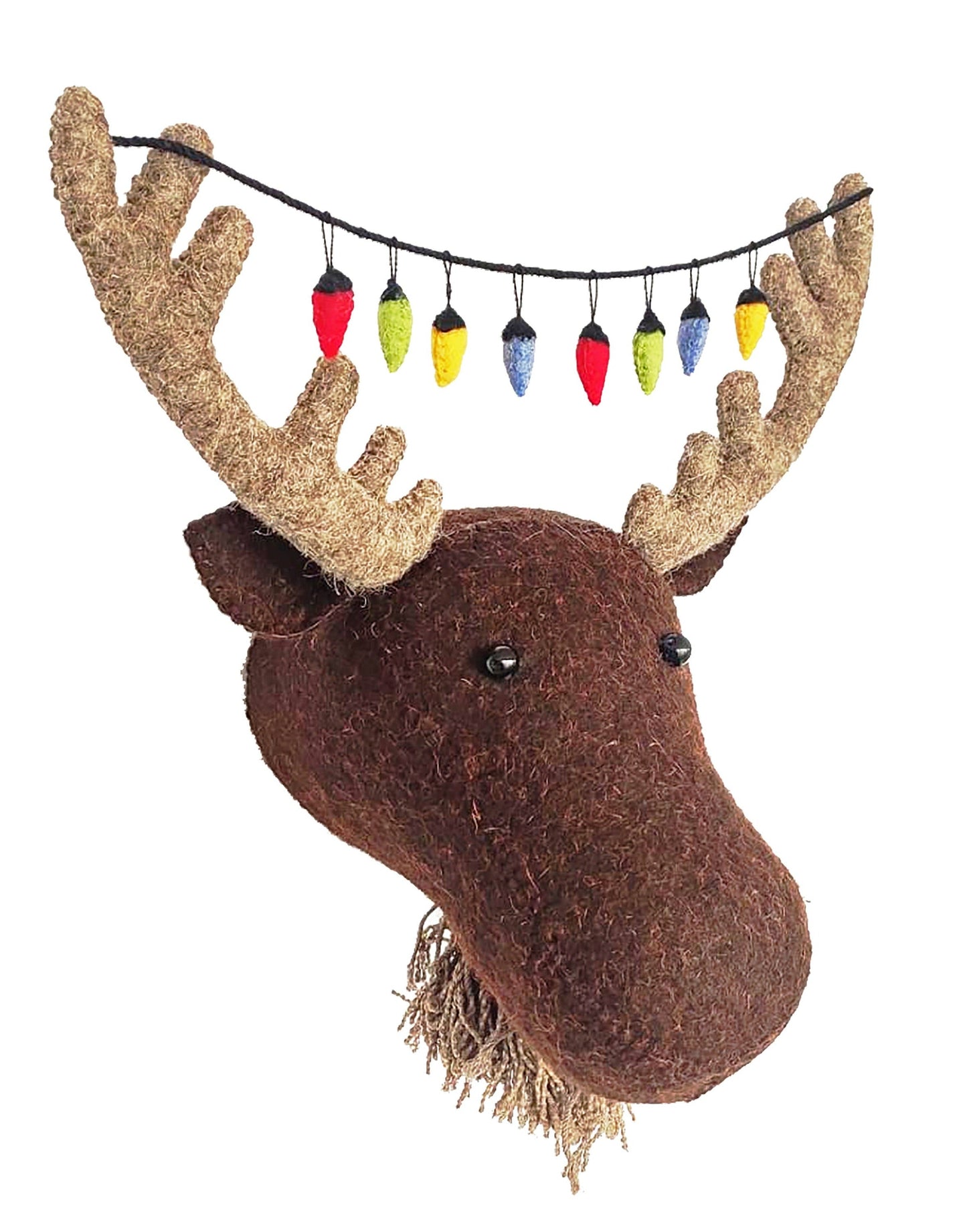 Moose Head With Christmas Fairy Lights - Mini