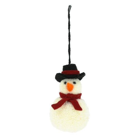 Pom Pom Snowman Hanging Decoration