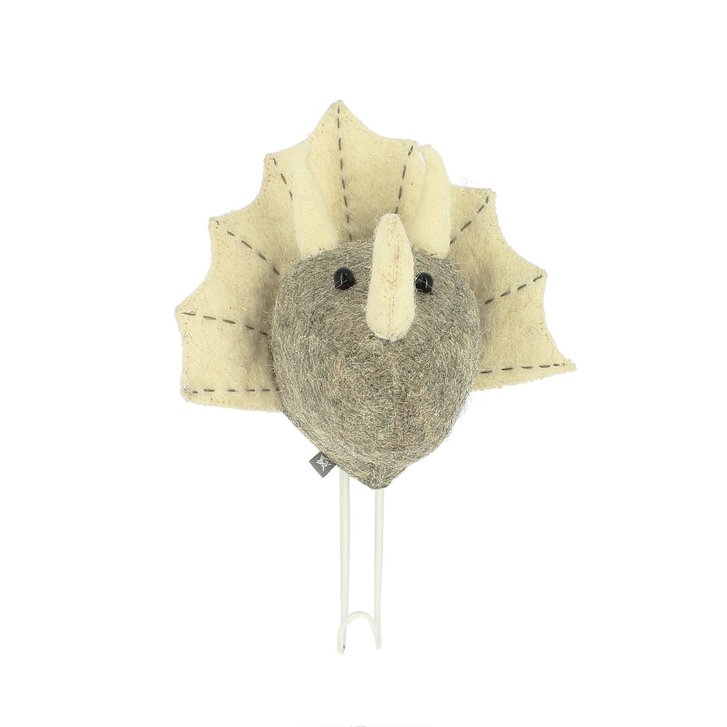 Grey Triceratops Head Coat Hook