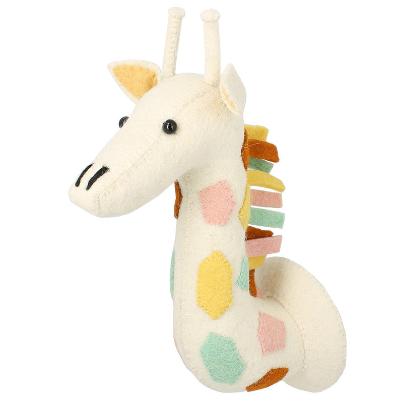 Natural Pastel Giraffe Head - Mini