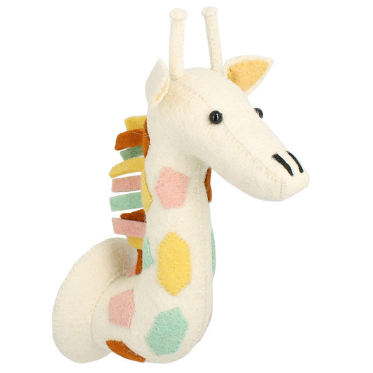 Natural Pastel Giraffe Head - Mini