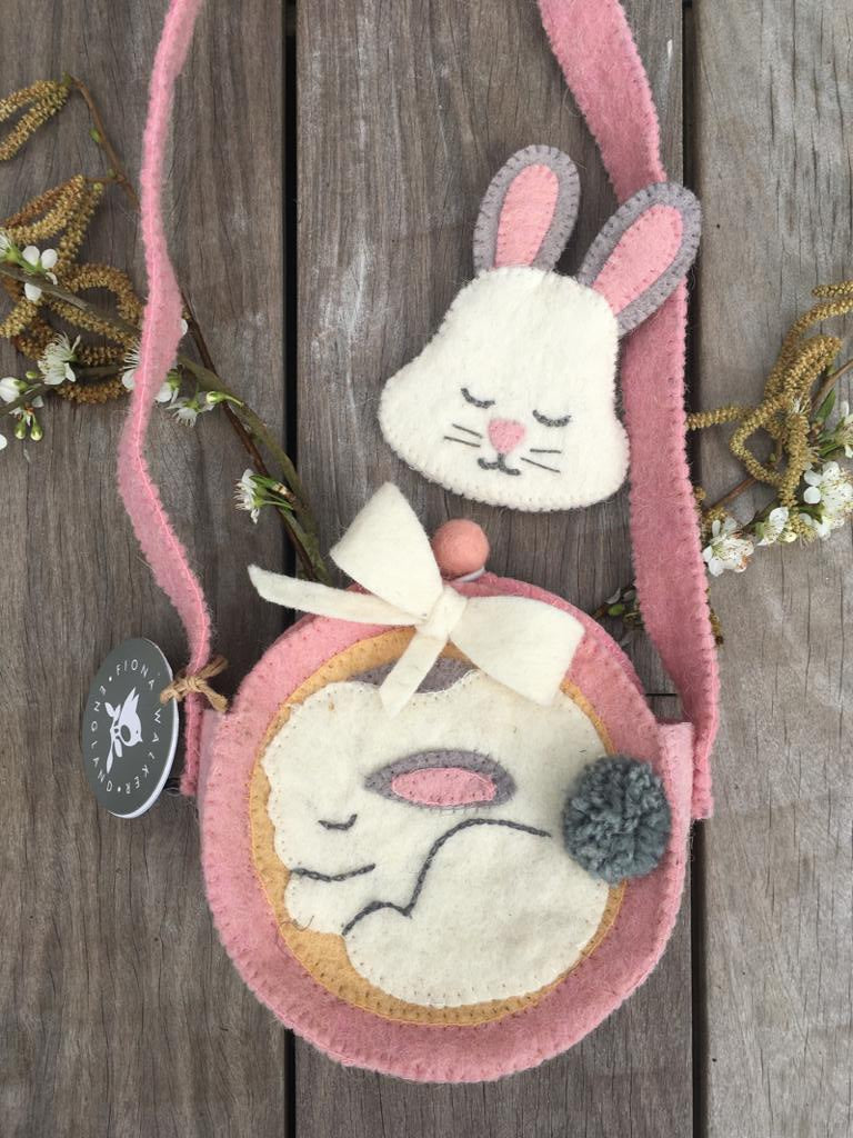 Sleepy Bunny Felt Purse