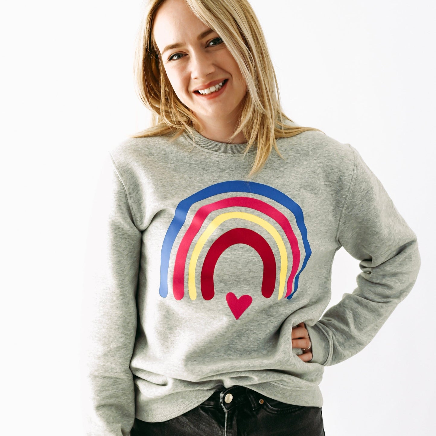 Adult Grey Neon Rainbow Sweater