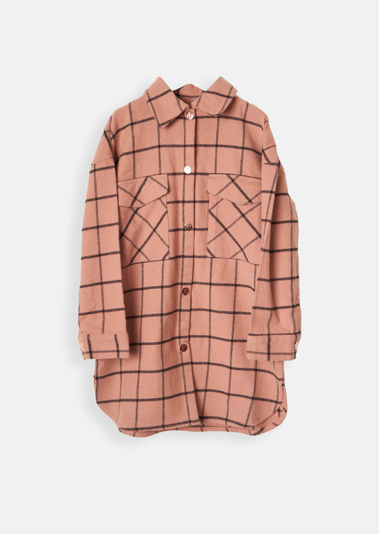 Girls Pink Check Shirt