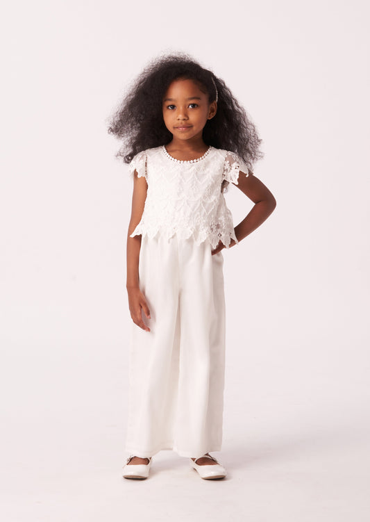 Girls Ivory Jumpsuit