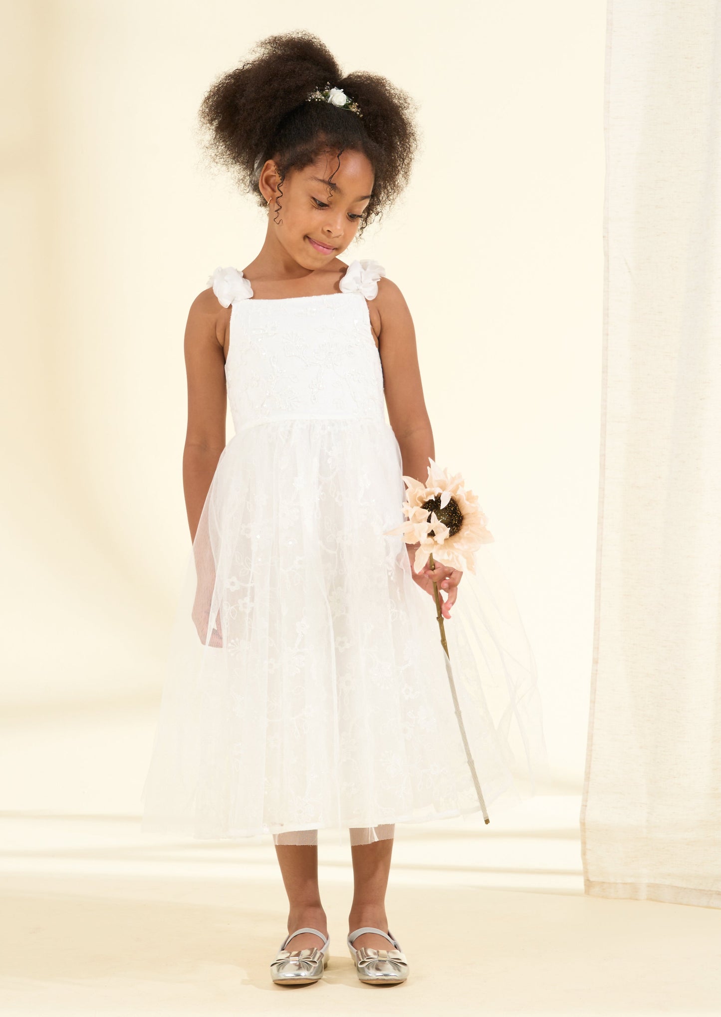 Embroidered Flower Girl Dress