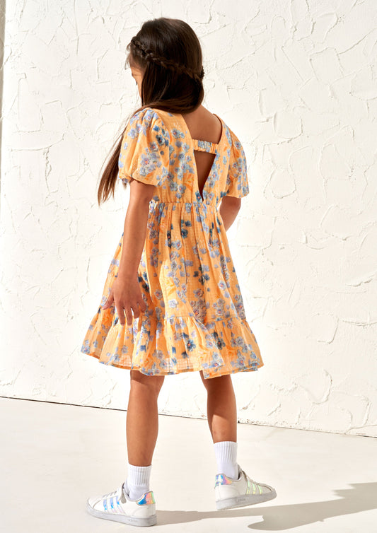 Girls Puff Sleeve Dress