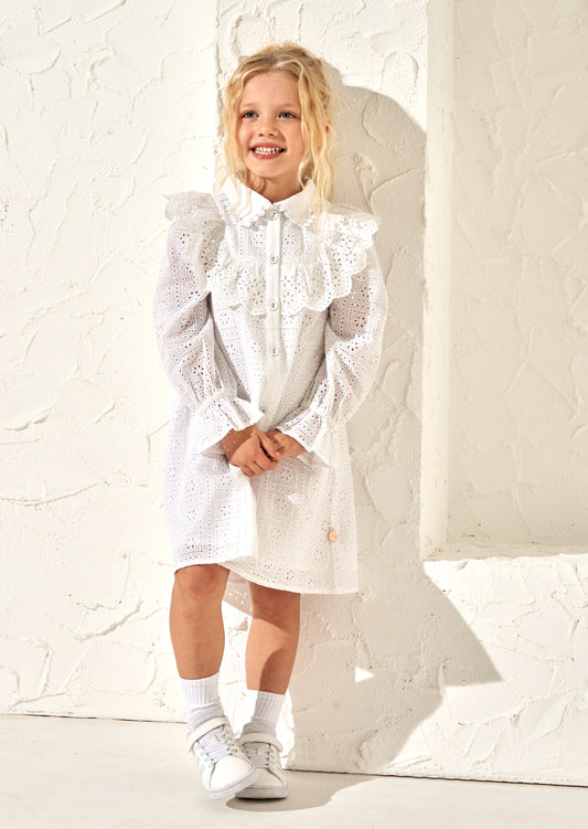 Girls White Shirt Dress