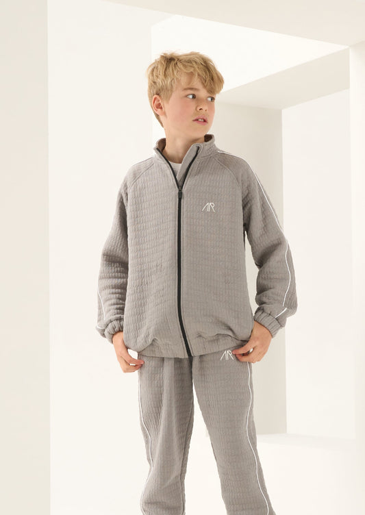 Grey Zip Up Top | Boys