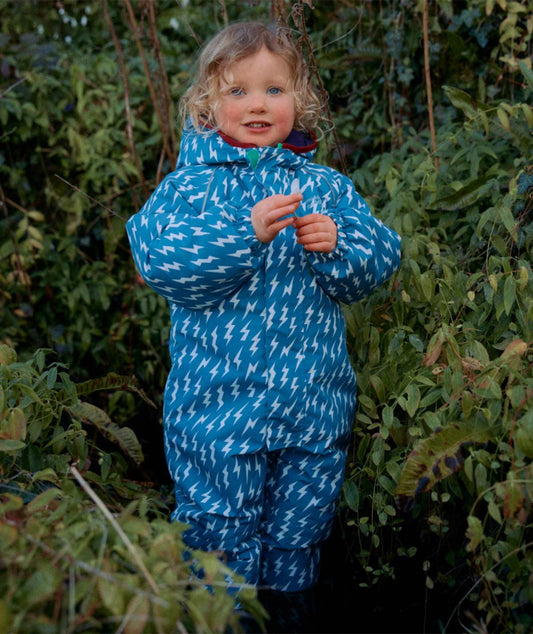 EcoWarm Waterproof Puddlesuit Blue Bolt