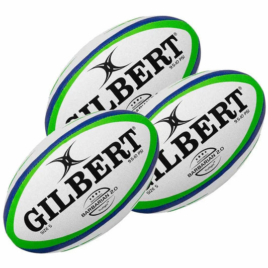 Gilbert Barbarian Rugby Balls 3 Ball Pack / Size 5 / Green