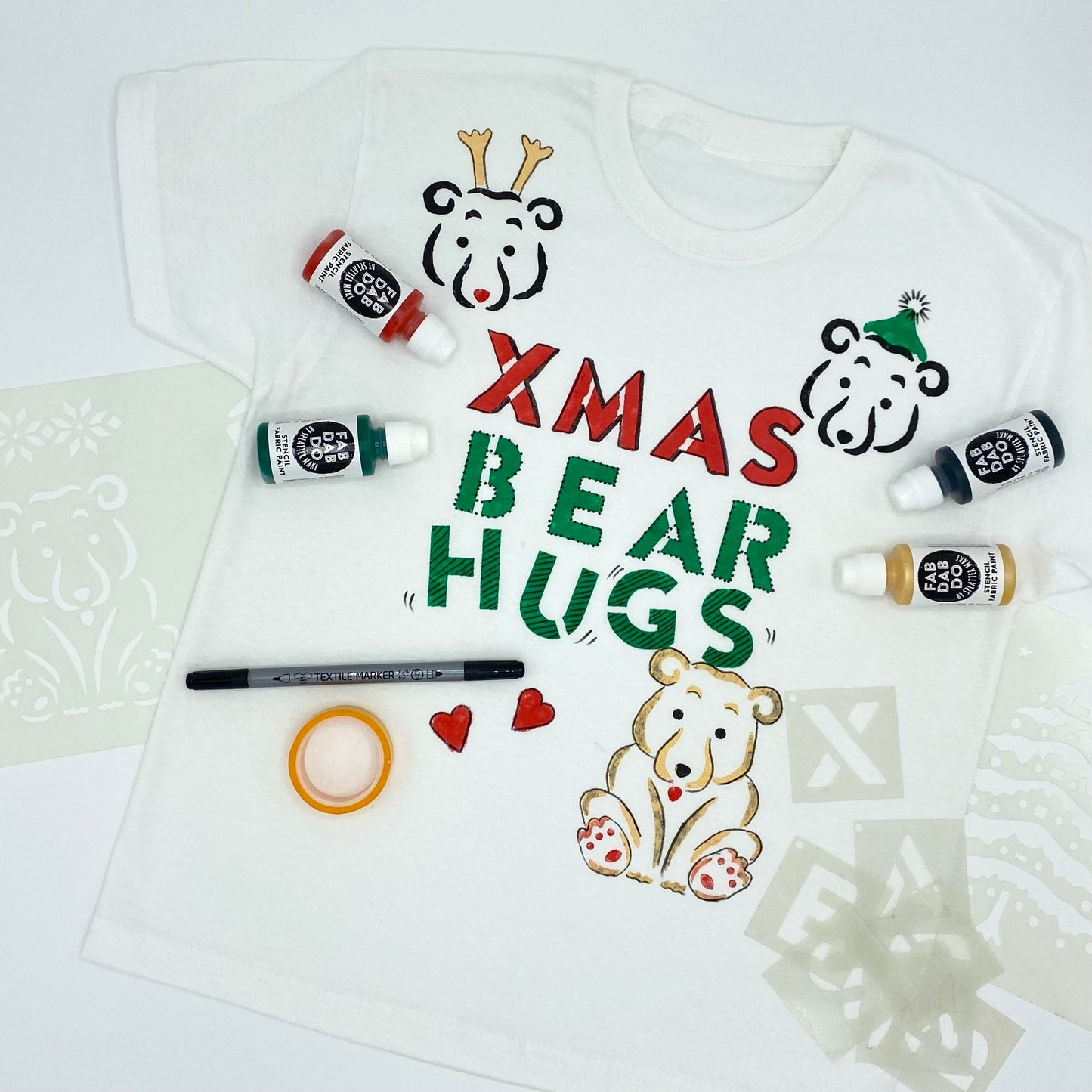 Christmas Snowman & Polar Bear Stencil