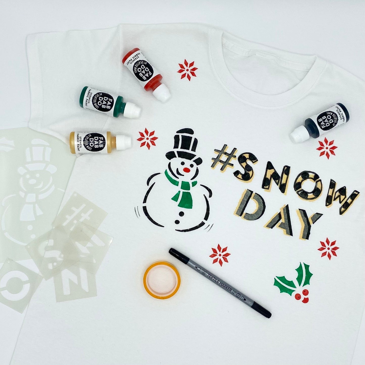 Christmas Snowman & Polar Bear Stencil