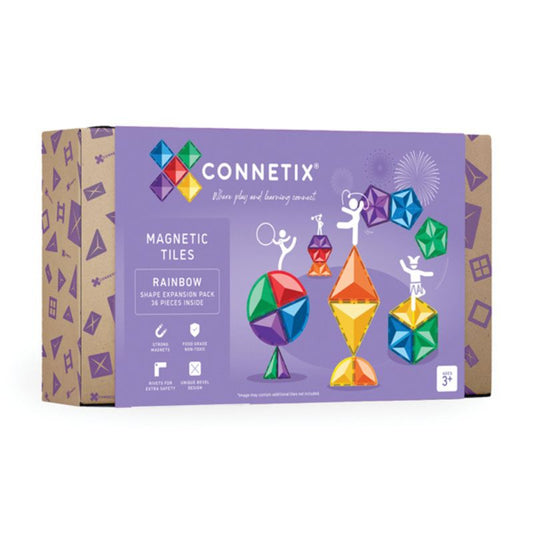 Connetix Tiles - 36 Piece Rainbow Shape Expansion Pack