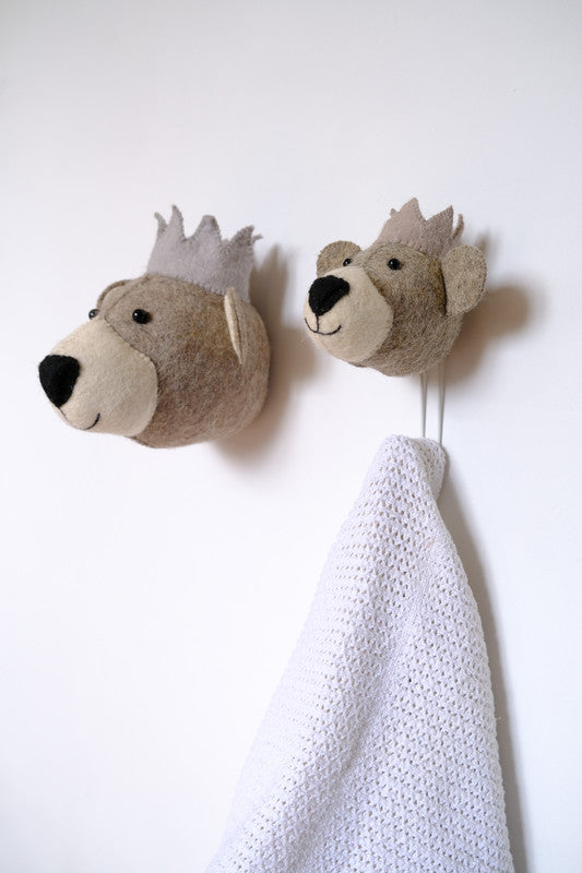 Baby Bear With Blue Crown Coat Hook