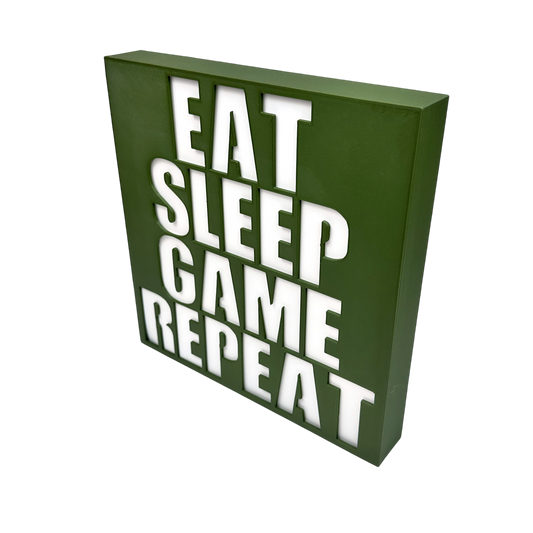 Eat Sleep Game Repeat LED Lightbox