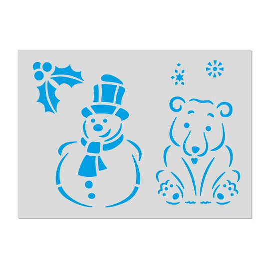 Christmas Snowman & Polar Bear Stencil