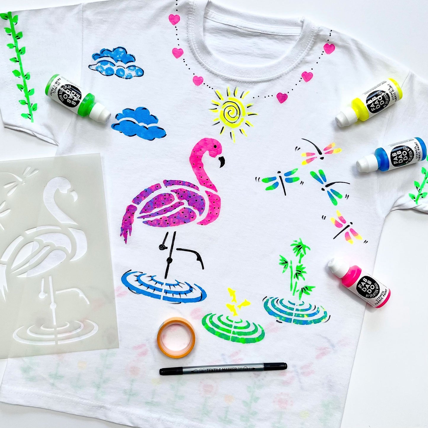 Flamingo – Kids T-Shirt Painting Craft Box