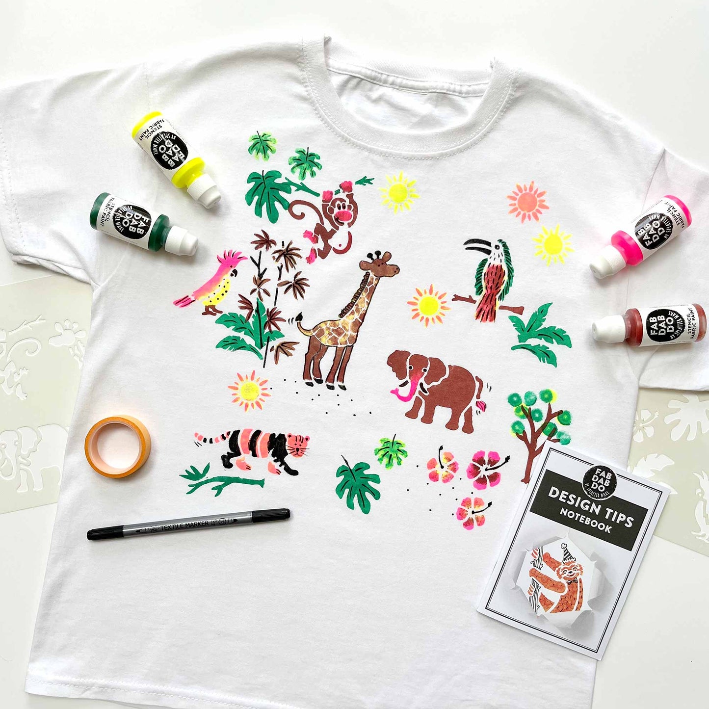 Animals in the Jungle T-Shirt Painting Craft Box