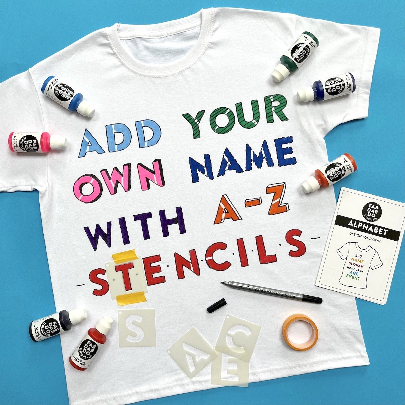 Alphabet T-Shirt Painting Kit Bright Box