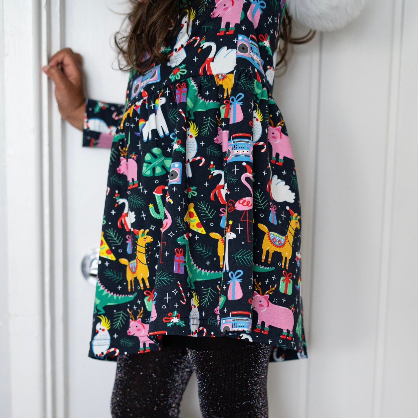 Christmas Party Animal Long Sleeve Dress