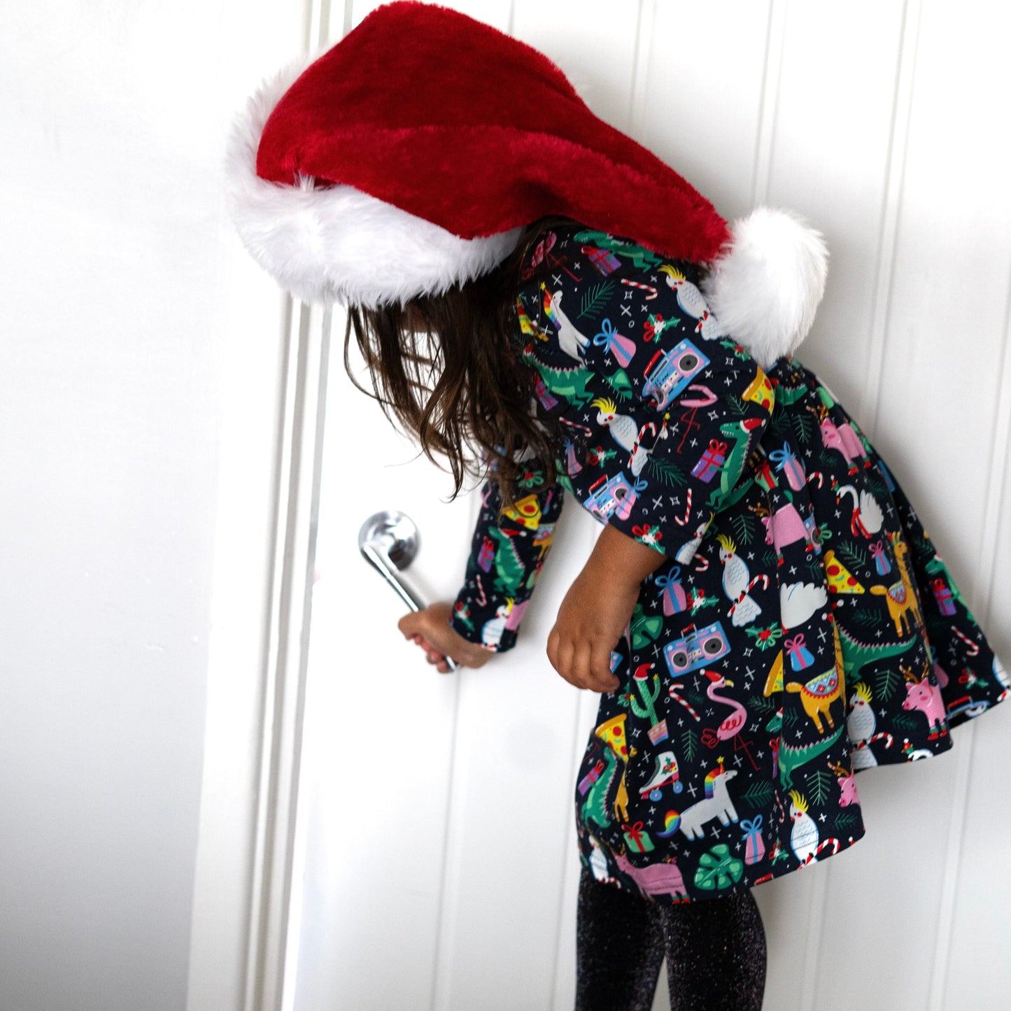 Christmas Party Animal Long Sleeve Dress