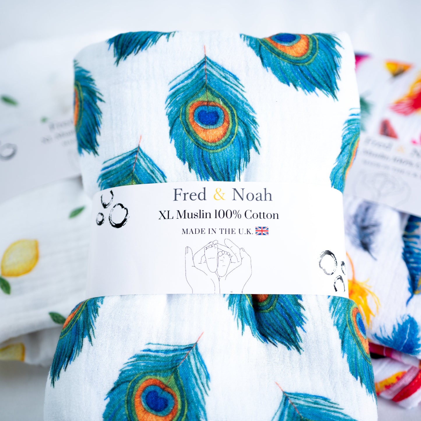 Peacock Print Muslin Swaddle