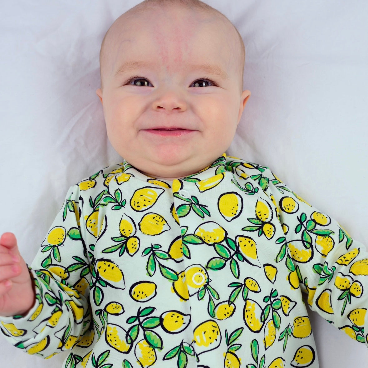 Sicilian Lemon Print Cotton Sleepsuit