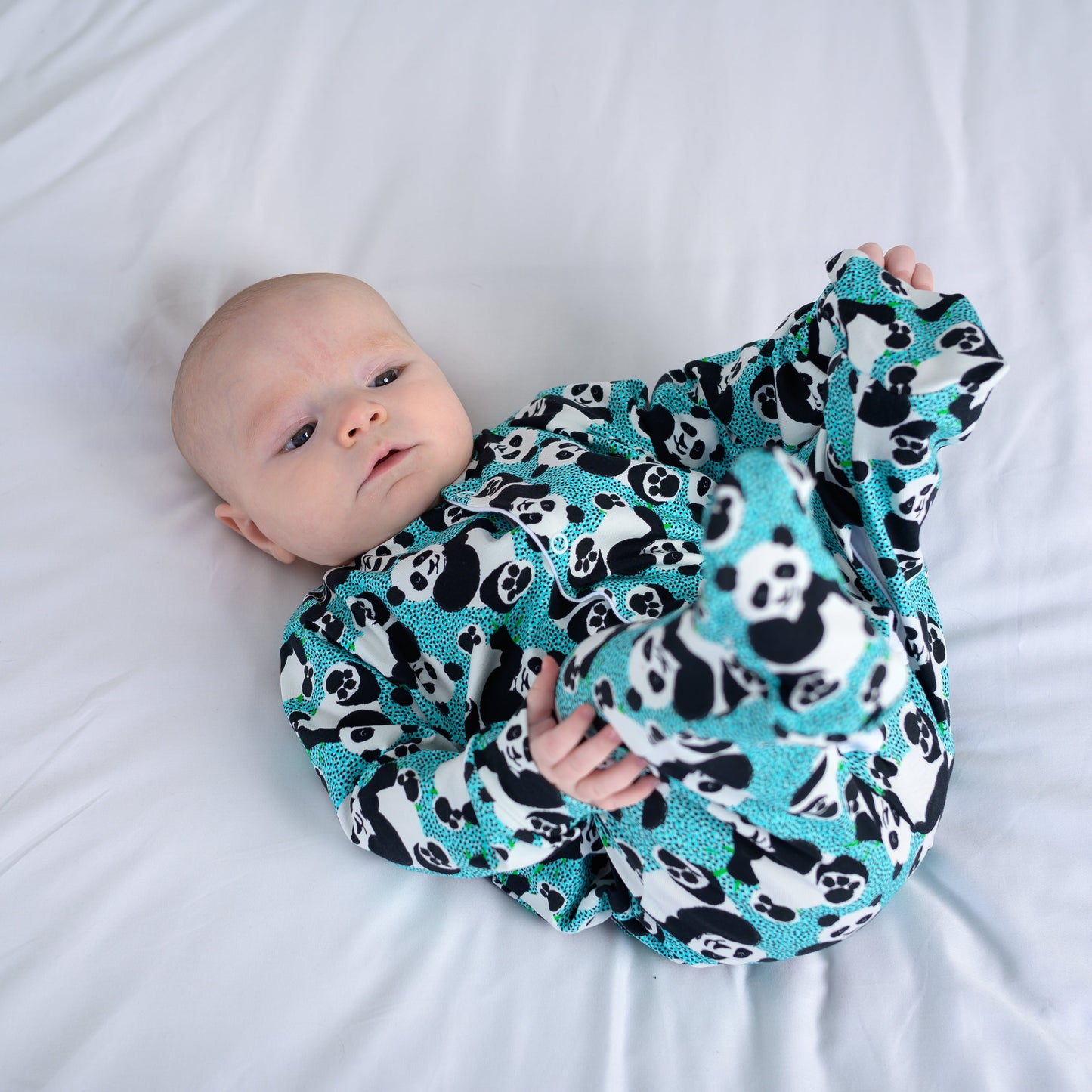 Blue Panda Cotton Sleepsuit